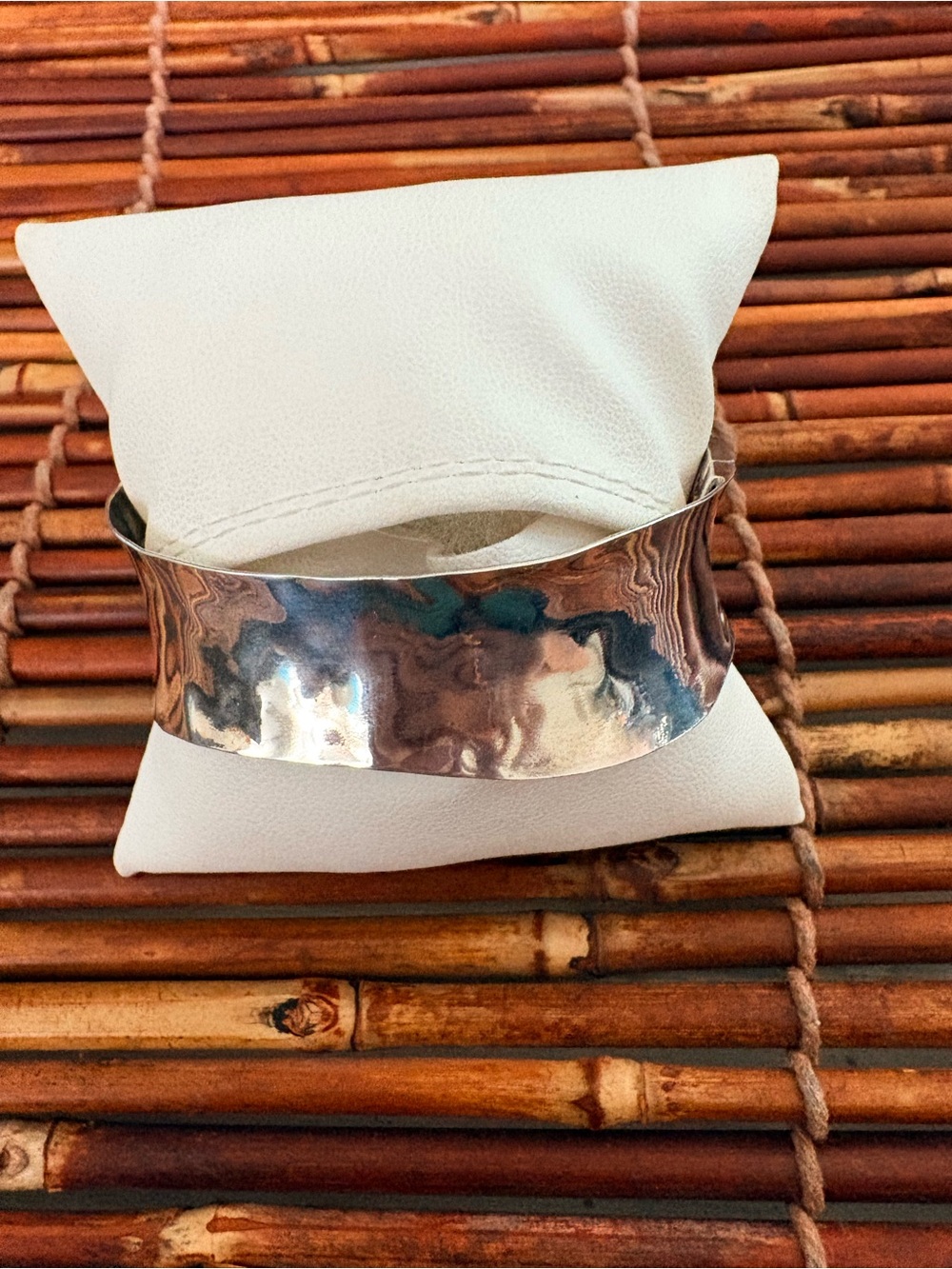 Silpada Designs Polished Hammered Sterling Silver Wide Cuff Bracelet - Picture 3 of 8